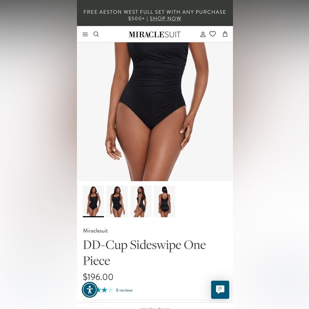 NWT** Miraclesuit DD-Cup Sideswipe One Piece Black Size 14DD - Picture 3 of 9
